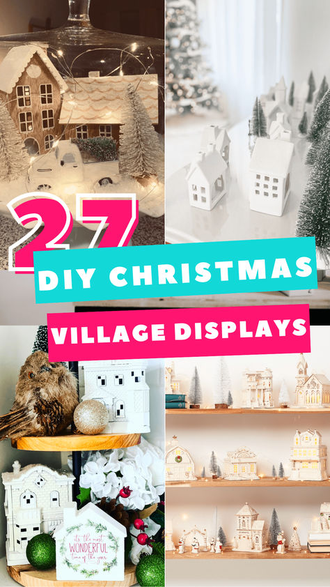 Create a magical holiday scene with these 27 DIY Christmas Village display ideas! 
Whether you prefer classic winter towns, modern miniatures, or rustic touches, these projects offer something for every style and budget. 
From detailed layouts to creative lighting tips, you’ll find inspiration to build a cozy and festive village for your home. 
Capture the spirit of Christmas with a display that adds charm and joy to your holiday décor! Christmas Village Display Stand Diy, Christmas Town Decorations Diy, Christmas Snow Village Display Ideas, A Frame Christmas Village, White Christmas Village Centerpiece, 2x4 Christmas Village, Diy Christmas Town Display, Creative Ways To Display Christmas Village, Christmas Mini Houses Display