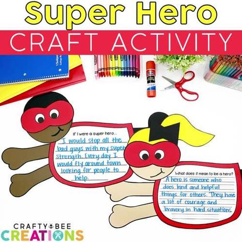 Superhero Craft | Super Hero Craftivity | Superhero Activities | Writing Superhero Activities, Superhero Craft, Hero Crafts, Superhero Crafts, Zero The Hero, Looking For People, Math Center, A Hero, It's Meant To Be