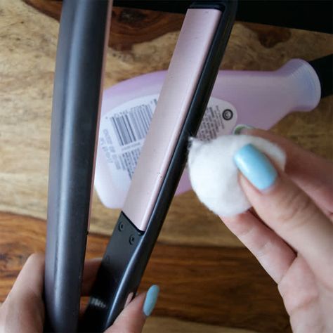 Clean a flat iron 4 Hair Straighteners Flat Irons, Flat Irons, Straighten Iron, Heat Protectant, Hair Iron, Flat Iron Hair Styles, Cleaning Agent, Polish Remover, Clean Hair