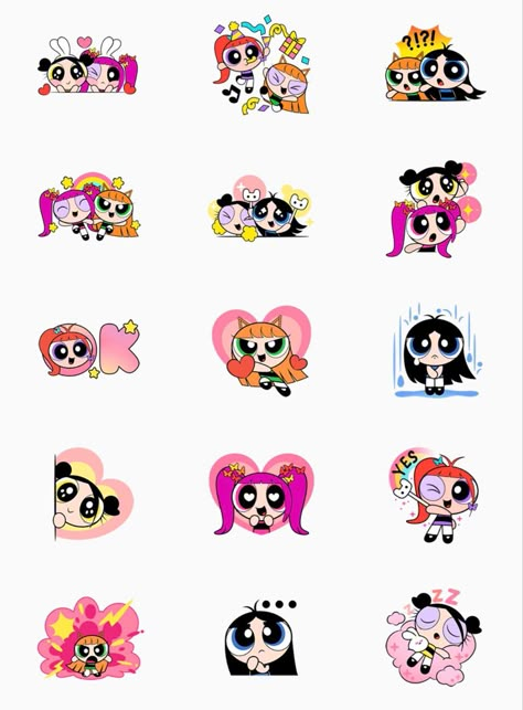 Powerpuff Kızları, 헬로키티 ��배경화면, Genos Wallpaper, Kpop Diy, The Powerpuff Girls, The Powerpuff, Emoji Stickers, Girl Stickers, Kpop Fanart