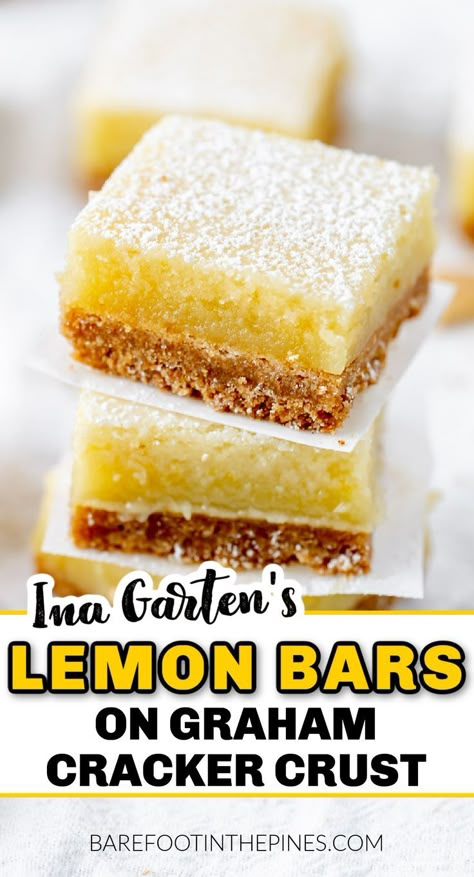 Lemon Pie Filling Bars, Lemon Bar Crust Recipe, Lemon Bar Pie, Lemon And Graham Cracker Dessert, Lemon Bars Made With Lemon Pie Filling, Graham Cracker Lemon Bars, Lemon Bars Recipe Easy, Desserts With Graham Crackers, Lemon Bars Graham Cracker Crust