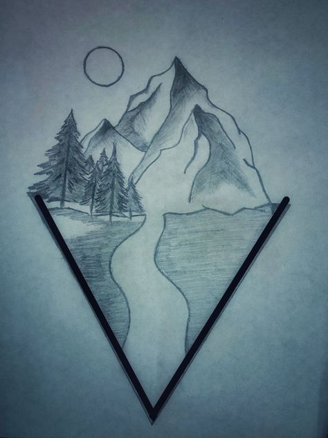 Landscape Drawings, Triangle Tattoo, Krishna, Art Drawings, Abstract Artwork, Drawings, Anime, Pins, Quick Saves