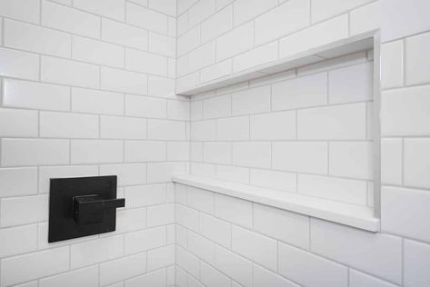 What Color Grout to Use With White Tile | MyHome Emser Passion Blanco Tile, Alabaster Grout White Subway Tile, White Subway Tile Bathroom Ideas, White Subway Tile Grout Options, White Tile With Gray Grout, White Subway Tile White Grout, Subway Tile Grout Color, Modern Shower Tile, Color Grout