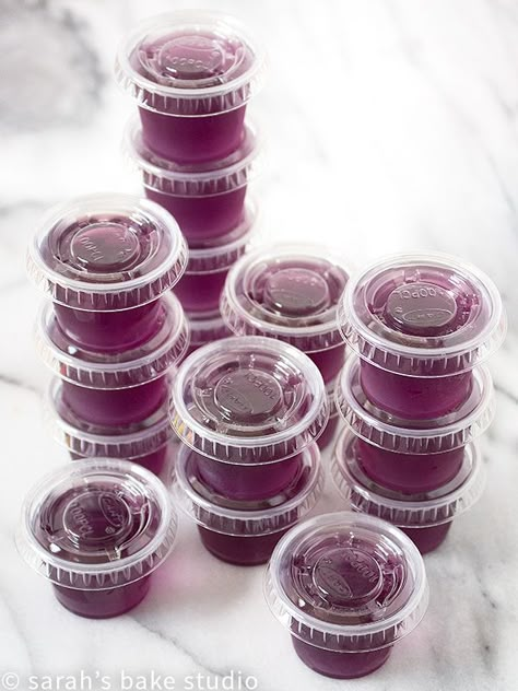 Bachelorette Jello Shots, Grape Jello Shots, Purple Jello Shots, Summer Jello Shots, Best Jello Shot Recipes, Vodka Jello Shots, Making Jello Shots, Best Jello Shots, Jello Shots Recipe