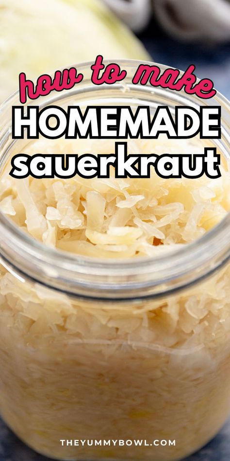 homemade sauerkraut Easy Sauerkraut Recipe, Mix Vegetable Recipe, Making Sauerkraut, Homemade Sauerkraut, Sauerkraut Recipes, Fermentation Recipes, Never Go Back, Fermented Foods, How To Make Homemade