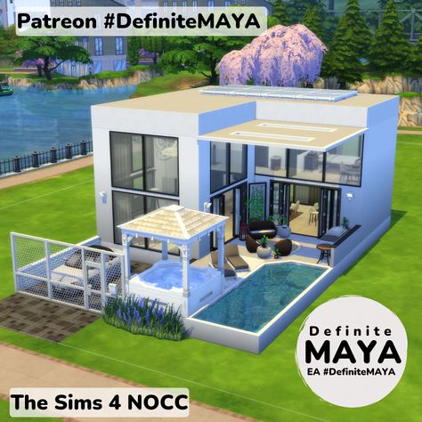 NOCC/ Mod-Free/ Functional in gameplay. ***Download from EA gallery ID#DefiniteMAYA***Support e on Patreon.**** Sims 4 Houses Layout, Lotes The Sims 4, Sims Challenge, Sims 4 Tsr, Sims Free Play, Sims 4 House Building, Sims Ideas, House Floor Design, Sims 4 House Design