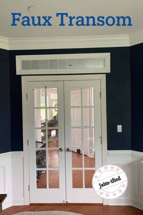 This faux transom is a super cool and easy thing to do over any doorway in your home! Faux Transom, Mirror Mirror On The Wall, Mirror On The Wall, Red Carpets, Mirror Mirror, Blood Pressure, Home Projects, The Wall, Mirror Wall