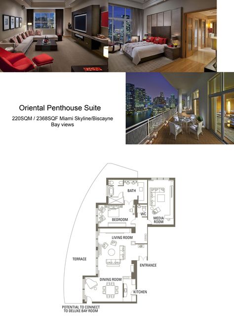 Mandarin Oriental, Miami | Oriental Penthouse Suite Penthouse Hotel Suite, Hotel Penthouse Suite, Penthouse Hotel, Butler Kitchen, Hotel Penthouse, Penthouse Suite, Hotel Suite, One Bed, Bay View