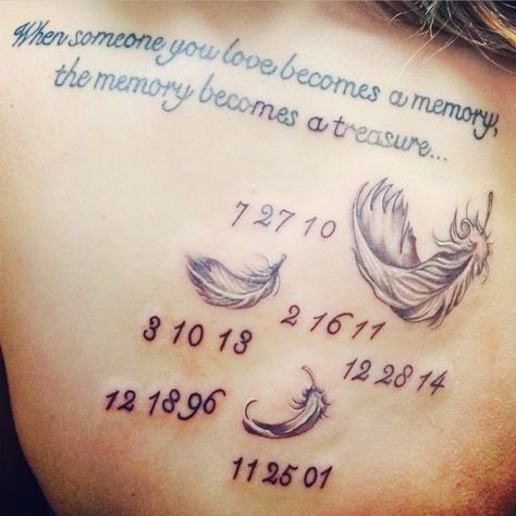 Small Memorial Tattoos Multiple People, Multiple Memorial Tattoos, Tattoos For Multiple Lost Loved Ones, Tattoos For A Lost Sibling, Meaningful Tattoos For Lost Loved Ones Grandpa, Dead Family Member Tattoo, Family Memorial Tattoos, Tattoo Ideas For A Lost Loved One, Meaningful Tattoos For Lost Loved Ones