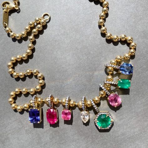 @jemmawynne shared a photo on Instagram: “Emeralds, and sapphires, and diamonds oh my! #JWcharms 🌈🌈🌈 #giftideas” • Dec 7, 2021 at 6:49pm UTC Egyptian Inspired Jewelry, Jemma Wynne, Glamorous Jewelry, Light Weight Jewelry, Fine Jewelery, Art Nouveau Jewelry, Stacked Jewelry, Diamond Charm, Classic Jewelry