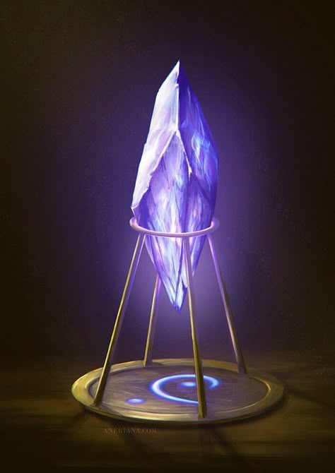 Arcane Crystal, Card Game Illustration, Magic Crystal, Magic Stones, Fantasy Items, Dnd Items, Heroic Fantasy, Fantasy Props, Drawing Guide