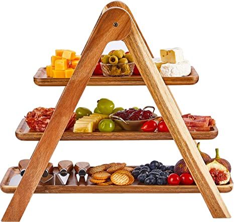 Dessert Table Display, 3 Tier Serving Tray, Tier Serving Tray, Cupcake Tiers Stand, Wood Platter, Wooden Food, Wood Cheese Board, Tiered Serving Trays, Fruit Party