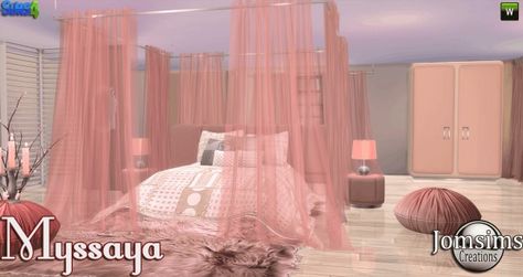 Jom Sims Creations: Myssaya bedroom • Sims 4 Downloads Sims 4 Beds, Lotes The Sims 4, Die Sims 4, Sims 4 Bedroom, Play Pretend, Sims 4 House Design, Casas The Sims 4, Sims Building, Sims 4 Teen