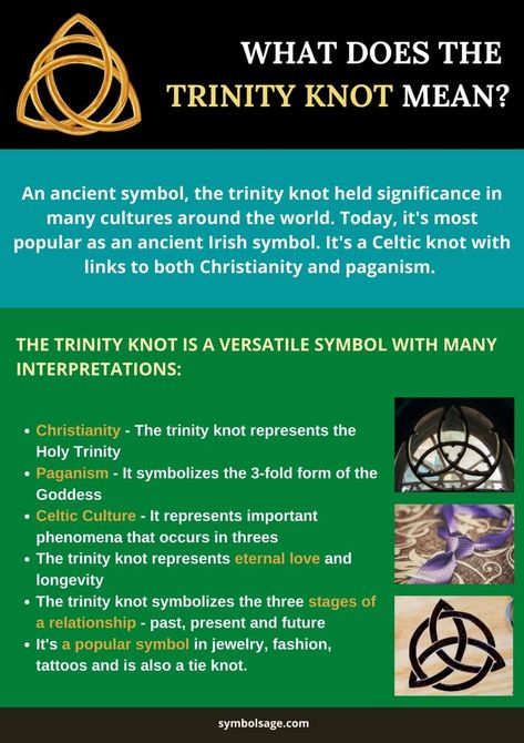 What does the popular trinity knot mean? Celtic Trinity Knot Meaning, Witches Knot Meaning, Trinity Knot Meaning, Pagan Meaning, Circle Meaning, Witch Runes, Trinity Symbol, Dark Netflix, Irish Symbols