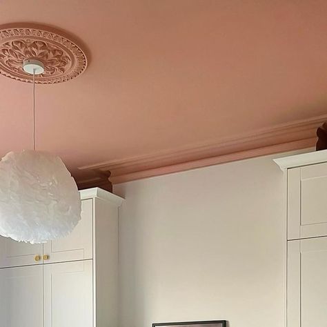 Lick on Instagram: "There's still time to tick 'painted ceiling' off of your 2023 home wishlist 😉 (or add it to next year's of course!) Swipe for inspiration from decorators who have done theirs... 1. Earthy #Pink13 Nashville House - @thevictorianterracehouse 2. Dark #Teal03 76 Dean Street - @secondfromtheend 3. Soft sage #Green02 - @homeatsitwell 4. Bubblegum #Pink03 - @mynortheastterrace 5. Grounding #Beige03 - @littlemcrhouse 6. Cocooning #Black04 - @megovation 7. Gentle #Blue04 - @chateauchatto 8. Joyful #Yellow02 - @sandradieckmann #LickPaint #modernhome" Pink Bedroom Ceiling, Dusty Pink Ceiling, Painted Ceiling In Bedroom, Pink Ceiling Bathroom, Pink Ceiling Bedroom, Colored Ceiling Bedroom, Fake Ceiling, Home Wishlist, Ceiling Paint Colors