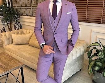 Men White Suits Wedding Stylish Fashion Slim Fit 3 Piece Suits Men Dinner Party Wear Formal Suits Bespoke for Men - Etsy Purple Groomsmen, Suit Video, Lavender Suit, Formal Wedding Suit, Maroon Suit, Mens 3 Piece Suits, Prom Tuxedo, Slim Fit Suit Men, Man Suit