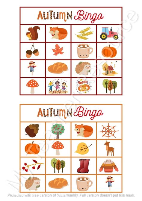 80 Fall Bingo Cards Free Printable 34 Fall Bingo, Camping Bingo, Custom Bingo Cards, Bingo Books, Bingo Casino, Road Trip Bingo, Summer Bingo, Free Printable Bingo Cards, Bingo Card Template