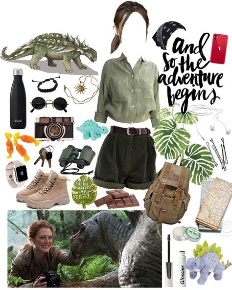 Jurrasic Park Outfit Ideas, Jurassic Outfit Women, Jurassic Park Bounding, Jurrasic Park Outfits, Jurassic Park Explorer, Animal Spirit Day Outfit, Archaeologists Outfit, Jurassic World Inspired Outfits, Jurassic Park Inspired Outfit