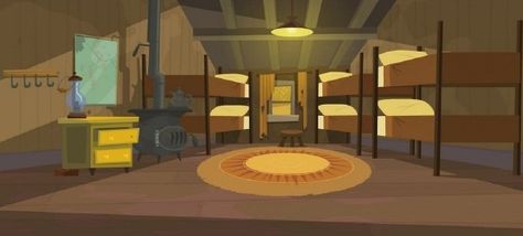 Camp Wawanakwa Scenery - 19 - Bunk Beds Drama Background, Camp Wawanakwa, Camp Cabin, Drama Total, Drama Island, Total Drama Island, Total Drama, Bloxburg House, Sketchbook Drawing