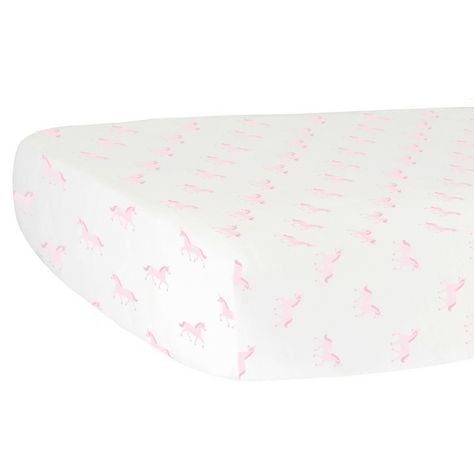 Unicorn Organic Cotton Jersey Crib Sheet Mini Crib Sheets, Toddler Beds, Lush Decor, Unicorn Pattern, Nursery Crib, Mini Crib, Fitted Crib Sheet, Baby Comforter, Pink Unicorn