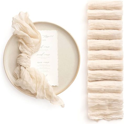 Amazon.com: Ling's moment 10 Pack Gauze Cheesecloth Napkins for Wedding Reception Rustic Boho Table Linen for Holiday Party (Set of 10, Warm Sand) : Home & Kitchen Napkins For Wedding Reception, Cheesecloth Napkins, Dusty Blue And Navy, Wedding Reception Rustic, Napkins For Wedding, Wedding Reception Napkins, Beachy Wedding, Boho Table, Rustic Boho