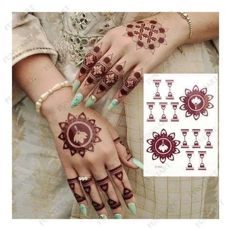 422.91PKR |Henna Tattoo Brown Mehndi Stickers For Hand Henna Temporary Tattoos Body Art Tatoo Waterproof For Women Fake Tatoo Hena Design - Temporary Tattoos - AliExpress Hena Designs, Brown Henna, Hand Mehndi, Henna (mehndi) Design, Teeth Jewelry, Purple Outfits, Body Makeup, Nail Shop, Tattoo Stickers