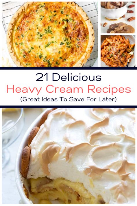 Deserts With Heavy Cream, Recipes To Use Up Heavy Cream, Light Cream Recipes, Recipes Using Heavy Cream Dessert, What To Do With Heavy Whipping Cream, What To Make With Whipping Cream, Desserts Using Heavy Cream, Dessert Recipes With Heavy Cream, Alfredo With Heavy Cream