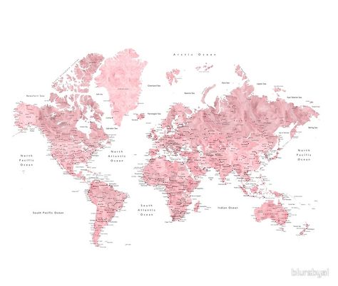 Light pink and muted pink world map with cities Pink World Aesthetic, Aesthetic World Map, Pink Wallpaper City, Light Pink Posters, Pink World Wallpaper, Light Pink Poster Prints, Light Pink Poster, Aesthetic World Map Wallpaper For Laptop, World Map Aesthetic Laptop Wallpaper