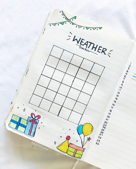 •♡ farhfine ♡• | 🎂𝓝𝓸𝓿𝓮𝓶𝓫𝓮𝓻 𝔀𝓮𝓪𝓽𝓱𝓮𝓽 𝓽𝓻𝓪𝓬𝓴𝓮𝓻🎂 hello dears, happy Tuesday✨ Here's my November weather tracker. follow @farh.fine.bujo for more🌟 tags: #bulle… | Instagram November Weather Tracker, Bulle Instagram, November Weather, Weather Tracker, Happy Tuesday, Hello Dear, Bullet Journal, Tags, Instagram