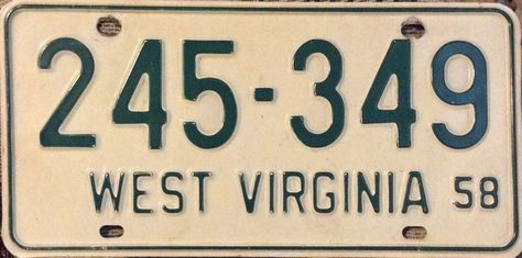 1958 License Plate Restoration and Collection West Virginia 35 of 50 Plate Illustration, New York Yankees Stadium, Licence Plates, License Plate Art, Family Chiropractic, Vintage License Plates, Car Plates, Vanity Plate, Paper Patterns