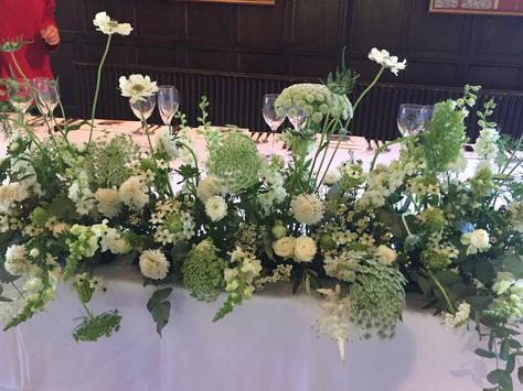 Banquet Flower Arrangements, White Top Table Flowers, Top Table Decoration Wedding, Long Table Flower Arrangements, Top Table Backdrop, Wedding Top Table Flowers, Wedding Top Table Decorations, Top Table Decoration, Main Table Wedding