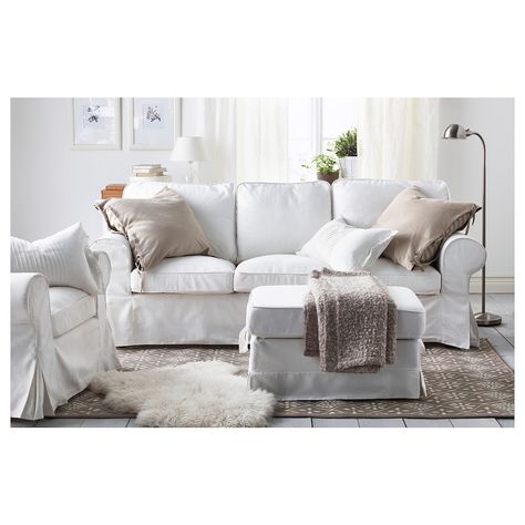 EKTORP 3.5-seat sofa - Vittaryd white - IKEA Ektorp Living Room, Ektorp Sofa Cover, Chic Living Room Furniture, Ikea Ektorp Sofa, Shabby Chic Decorating, Ektorp Sofa, Coffee Table Inspiration, Ikea Ektorp, Ikea Living Room