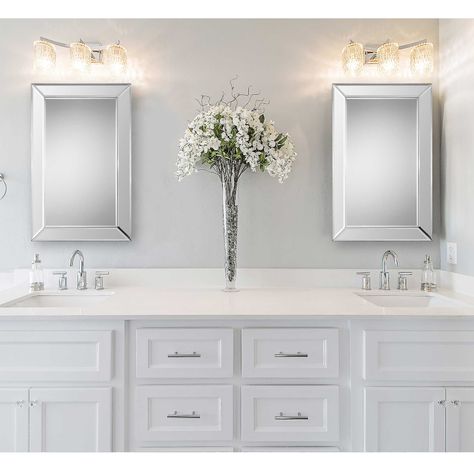 MIRROR | Uttermost Mirror Panels, Led Vanity Lights, Frameless Mirror, Mirror Shapes, Mirror Wall Bathroom, Led Vanity, Rectangular Mirror, Framed Mirror Wall, Beveled Mirror