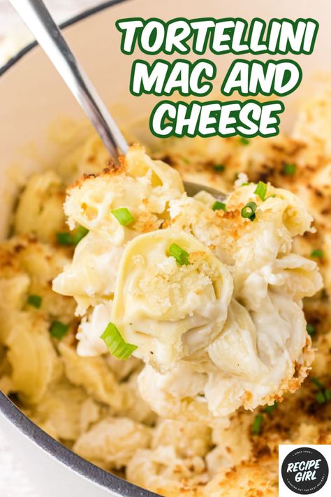 Tortellini Mac and Cheese recipe from RecipeGirl.com #tortellini #mac #macaroni #cheese #macaroniandcheese #recipe #RecipeGirl Tortellini Mac And Cheese, How To Make Tortellini, Fried Chicken Salads, Cheese Homemade, Viral Recipes, Pasta Meals, Autumn Food, Tortellini Recipes, Delicious Pasta