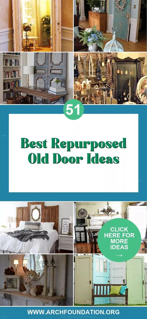 Old Door Ideas, Repurposed Old Door Vintage Doors Repurposed, Old Door Ideas, Glass Pane Door, Old Door Decor, Old Closet Doors, Upstairs Apartment, Old French Doors, Old Door Projects, Repurposed Home Decor