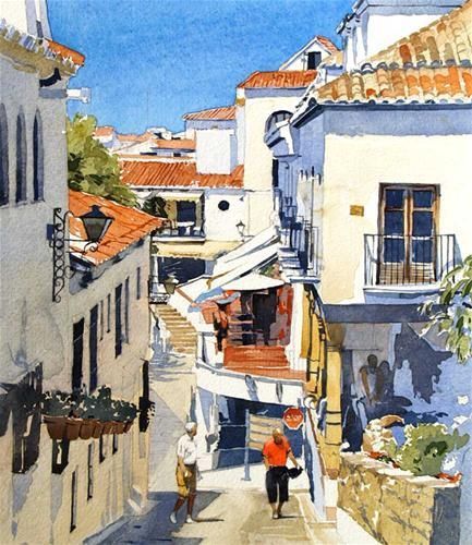 South cityscape by David Morris Foreign Places, David Morris, David Taylor, Building Painting, Watercolor Landscapes, Water Colors, Rural Landscape, A Level Art, Art Appreciation