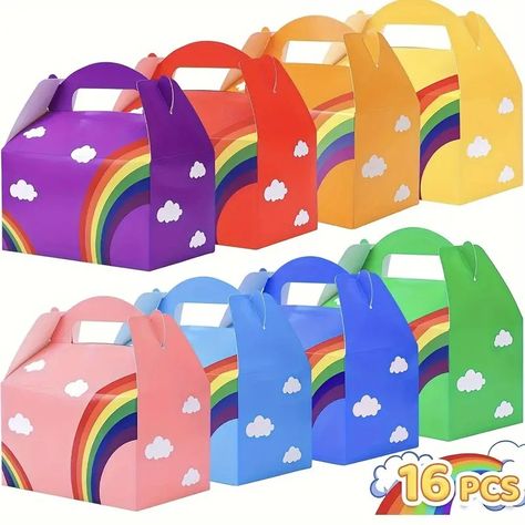 16-pack Rainbow Laser Silver Party Favor Boxes - Creative Handheld Candy & Gift Packaging For Birthdays, Weddings, And More - Health & Household - Temu Rainbow Party Favors, Colors For Kids, Party Favors For Kids Birthday, Rainbow Candy, Silver Party, Rainbow Gift, Rainbow Party, Party Favor Boxes, Paper Gift Box