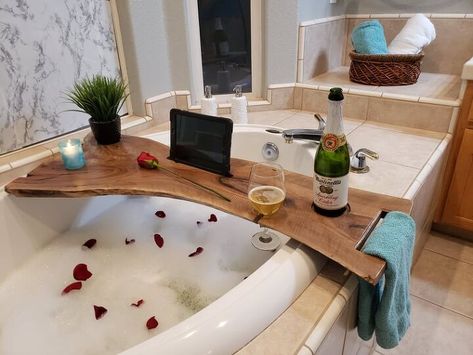 Diy Wood Bathtub, Bathtub Caddy Diy, Bathtub Board, Bathtub Caddy Tray, Tub Caddy, Wood Bath Tray, Custom Bathtub, Wood Bathtub, Bath Board