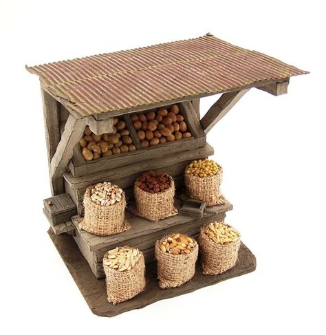 Mini Stall Ideas, Market Stall Design, Village Stand, Dnd Crafts, Fairy Garden Furniture, Stall Design, Fairy Garden Crafts, Wedding Gifts Packaging, Fairy Furniture