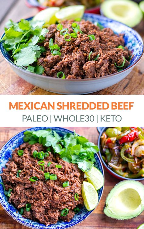 Shredded Steak Recipes, Shredded Steak, Stewing Steak, Mexican Shredded Beef, Pulled Beef, Whole30 Dinners, Paleo Beef, Burrito Bowls, Beef And Rice