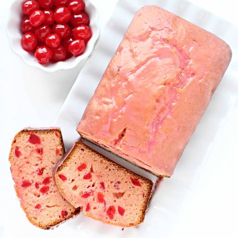 This easy copycat recipe for Bob Evans Cherry Bread makes a delicious moist sweet bread full of glistening maraschino cherries. Bob Evans Cherry Bread Recipe, Cherry Bread Recipe, Italian Lemon Pound Cake, Cherry Bread, Quick Bread Recipes Easy, Bob Evans, Loaf Cakes, Maraschino Cherries, Cherry Desserts