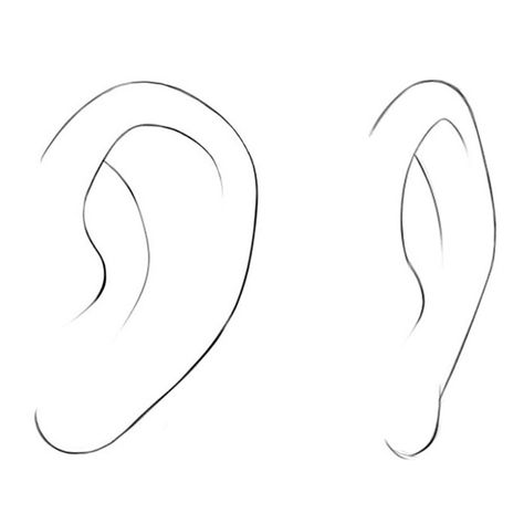 Ears Art Reference, Anime Ears Drawing, How To Draw Ears Anime, Anime Ears Reference, Men Side Profile Drawing Reference, Tucking Hair Behind Ear Pose Drawing, Ears Drawing Reference, Ear Drawing Reference, Ear References