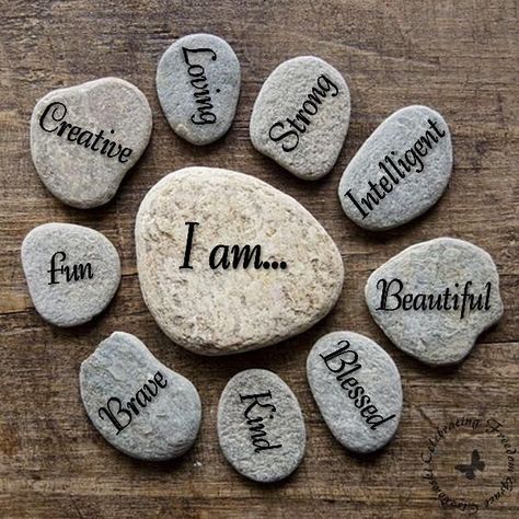 Lovely motivational stone word art. Writing, Stone