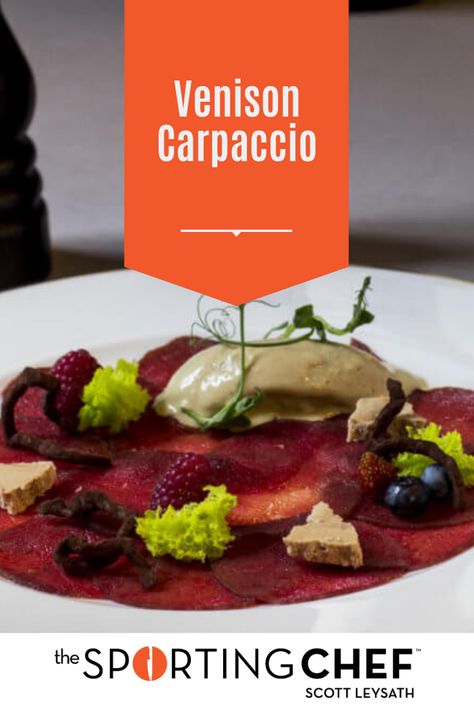 Venison Carpaccio Recipe, Venison Carpaccio, Carpaccio Recipe, Venison Backstrap, Gin Tasting, Red Onion Relish, Tapas Recipes, Onion Relish, Venison Recipes