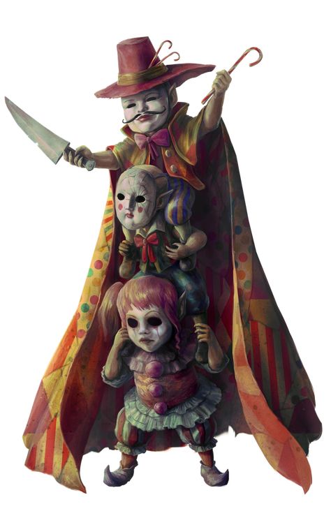 Dnd 5, Creepy Carnival, Circus Characters, Dark Circus, D D Monsters, Dnd Monsters, Dnd Art, Monster Art, Dnd Characters