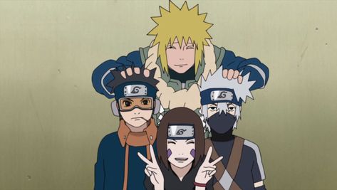 #wattpad #fanfiction The war didn't go as planned Things have gotten from bad, to worse, faster than they could realize. Team seven and their sensei decided to go back in time to change the future in which all of their closest friends have been killed by Madara and Obito Uchiha. Traveling back to the time before the fo... Team Minato, Rin Nohara, Photo Naruto, Kakashi And Obito, Naruto Minato, Naruto Images, Naruto Teams, Manga Naruto, Kakashi Sensei