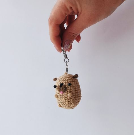 Stuffed Crochet, Puppy Pug, Crochet Puppy, Car Mirror Charm, Dolls Crochet, Crochet Car, Car Charms Mirror, Dog Keychain, Gift For Dog Lover