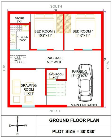 30 30 North Facing House Plans, 30x28 House Plans, 20x30 House Plans North Facing, 30by30 House Plans, 30 X 30 Floor Plans, 30×30 House Plan, 30x30 Floor Plans, 30x30 House Plans 2 Bedroom, 30 X 30 House Plans