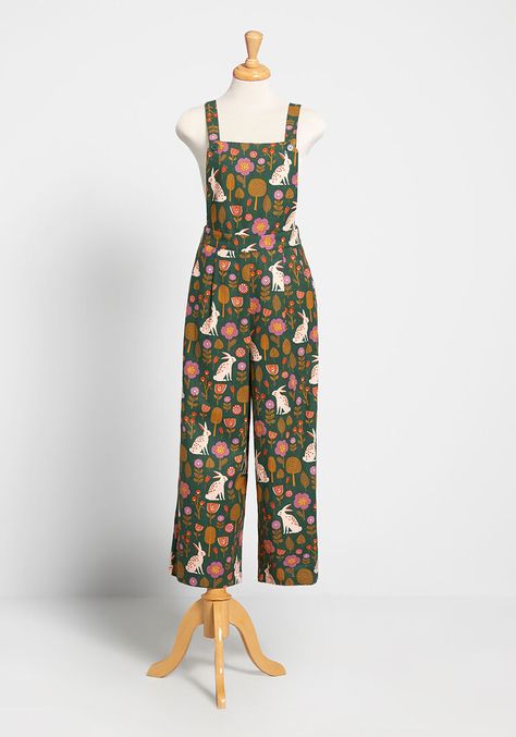 ModCloth x Princess Highway Bunny Overalls Princess Polly Green Overalls, Lemon Overalls, Retro Print Overalls, Zara Floral Overalls, Daisy Overalls, Dapper Dress, Green Overalls, Princess Highway, Retro Inspired Fashion