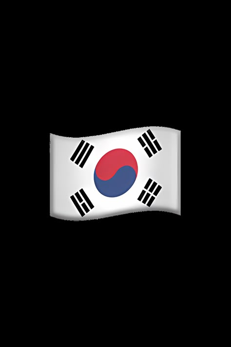 The emoji 🇰🇷 depicts the flag of South Korea, which consists of a white background with a red and blue yin-yang symbol in the center, surrounded by four black trigrams in each corner. Emojis Iphone, Flag Emoji, Apple Emojis, Korea Flag, South Korea Flag, Korean Flag, Ios Emoji, Amnesia Anime, China Flag